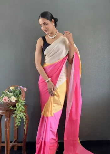 Buy Saree for Girls Farewell 8 Digital Print Work Natural Silk Pre Stitched Sarees