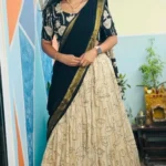 Digital Printed Soft Muslin Silk Kalamkari Lehenga With Jacqard Lace Work