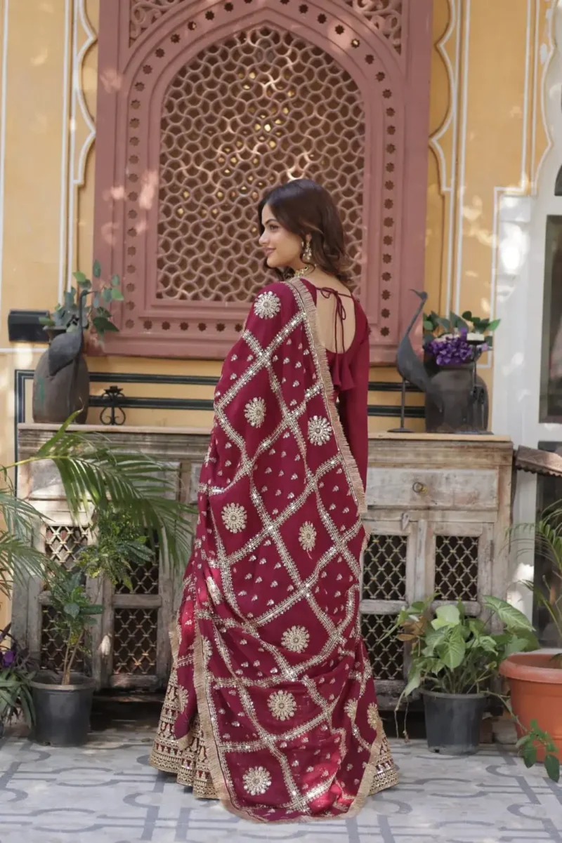 Embroidery Zari Sequins Work Designer Wedding Gown
