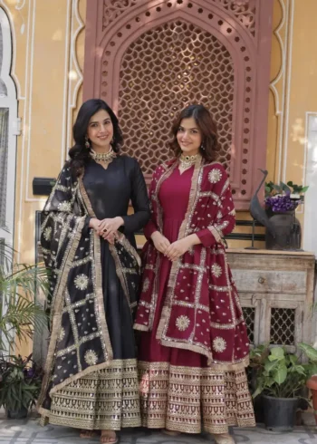 Embroidery Zari Sequins Work Designer Wedding Gown