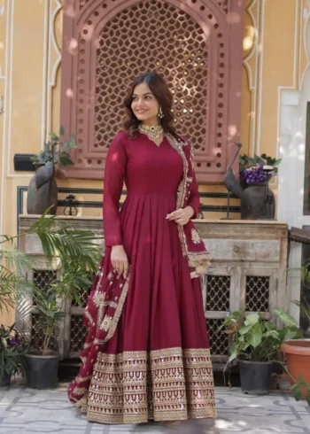 Embroidery Zari Sequins Work Designer Wedding Gown