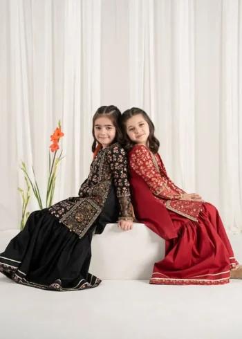 Sequins Embroidered Digital Print Sharara Suit for Kids Girl