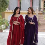 Faux Blooming Embroidery Zari Sequins Work Premium Designer Gown