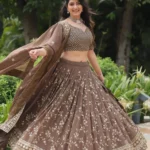 Faux Blooming With Heavy Sequins Thread Embroidered Work Lehenga Choli