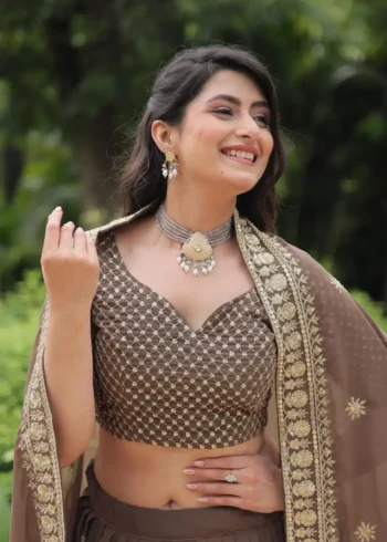 Faux Blooming With Heavy Sequins Thread Embroidered Work Lehenga Choli