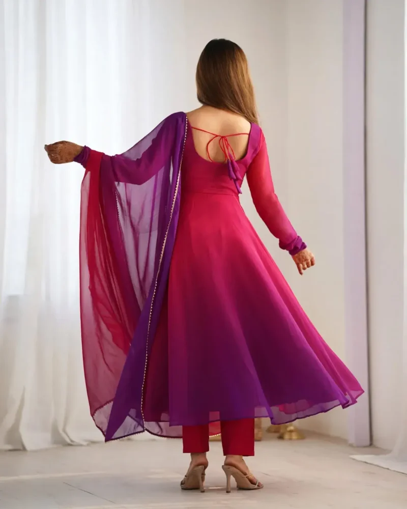 Fox Georgette Colourful Padding Anarkali Suit
