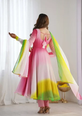 Fox Georgette Colourful Padding Anarkali Suit