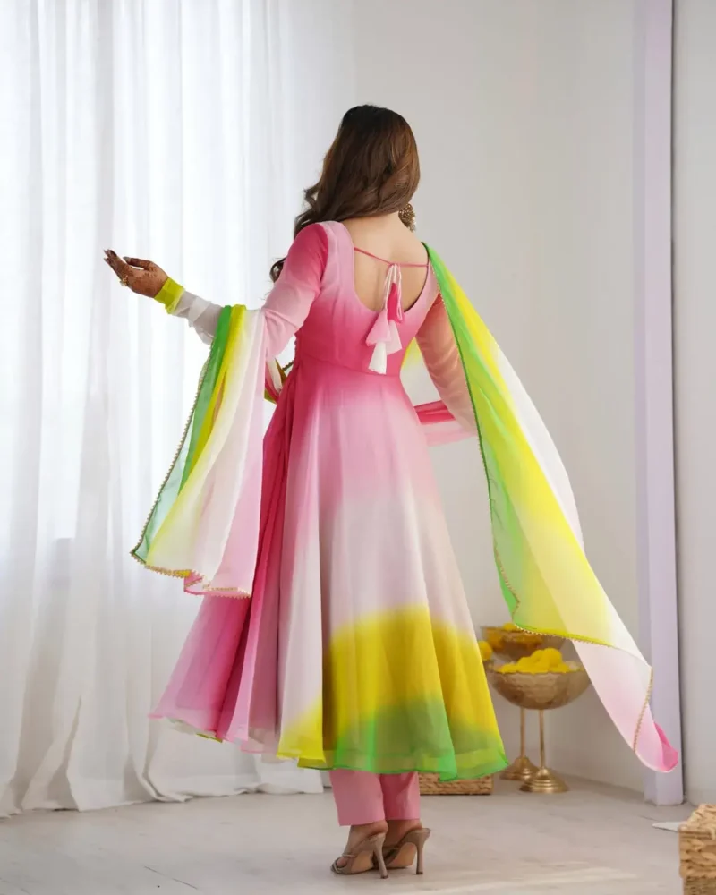 Fox Georgette Colourful Padding Anarkali Suit