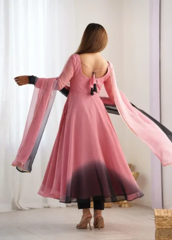 Fox Georgette Colourful Padding Anarkali Suit