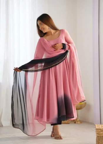 Fox Georgette Colourful Padding Anarkali Suit