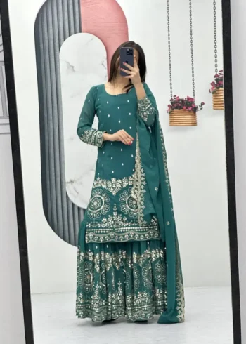Fox Georgette Designer Party Wear Sharara Suit