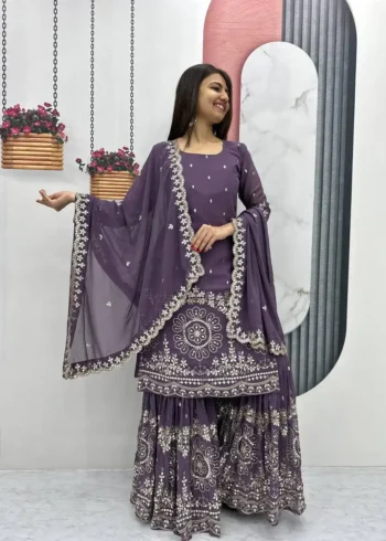 Fox Georgette Designer Party Wear Sharara Suit