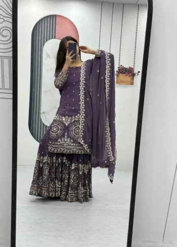 Fox Georgette Designer Party Wear Sharara Suit