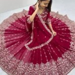 Faux Georgette Embroidered Partywear Lehenga Choli