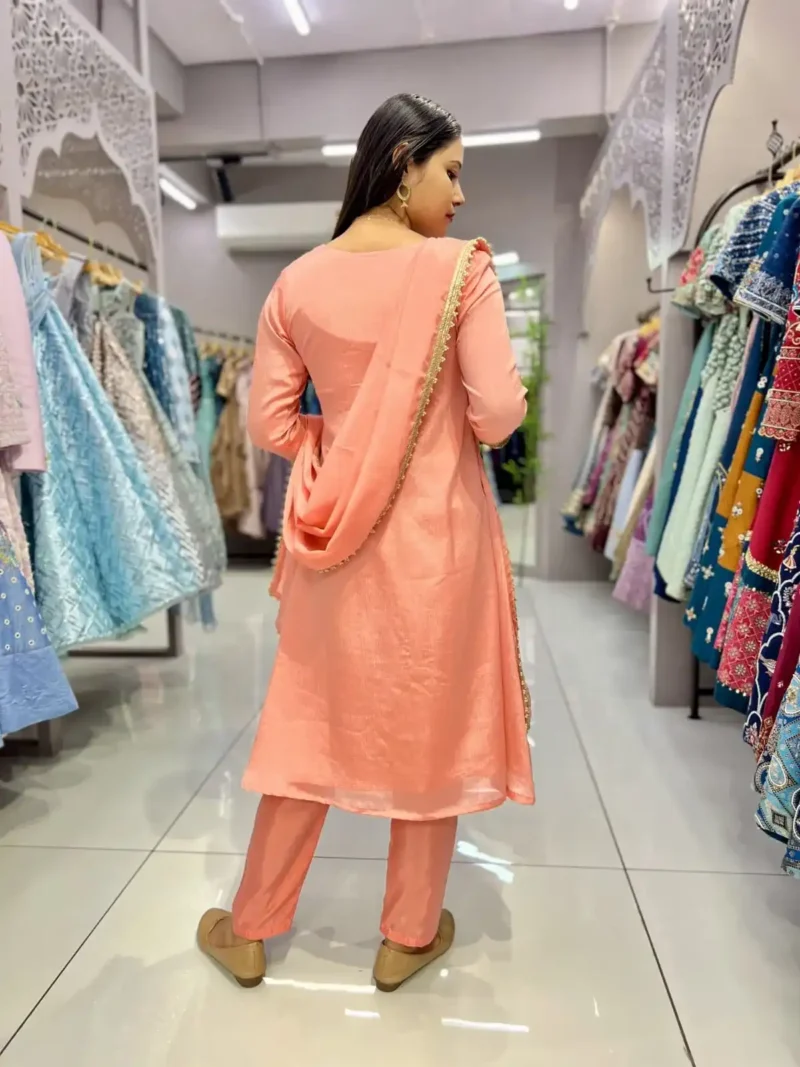 Heavy Chinon Designer Three Piece Salwar Suit