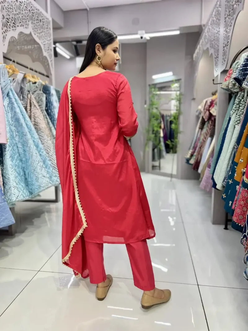 Heavy Chinon Designer Three Piece Salwar Suit