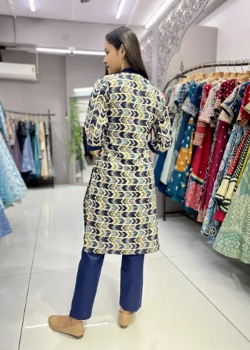 Heavy Cotton Foil Printed Designer Zigzag Kurti Pant