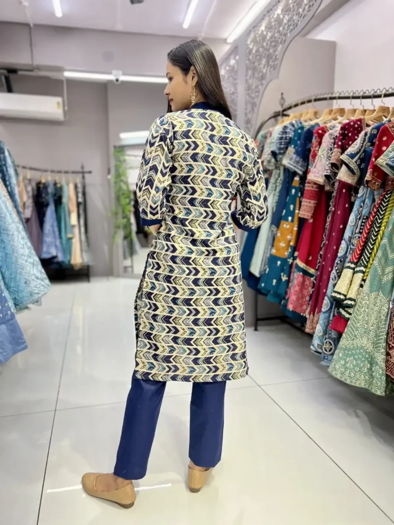 Heavy Cotton Foil Printed Designer Zigzag Kurti Pant