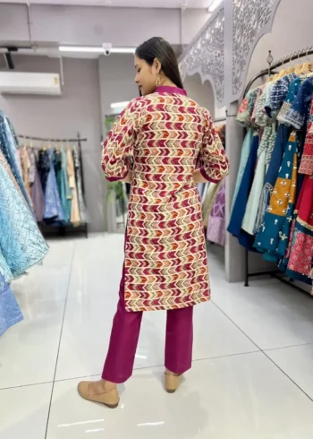 Heavy Cotton Foil Printed Designer Zigzag Kurti Pant