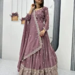 Heavy Embroidered Partywear Gown With Dupatta