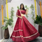Heavy Embroidery Sequence Ready Lace Work Georgette Shiny Party Wear Lehenga