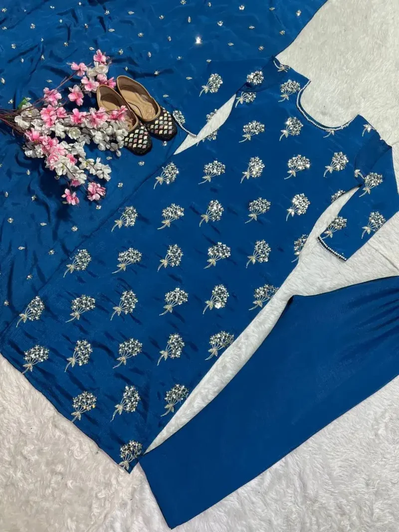 Heavy Embroidery Sequence Work Salwar Suit