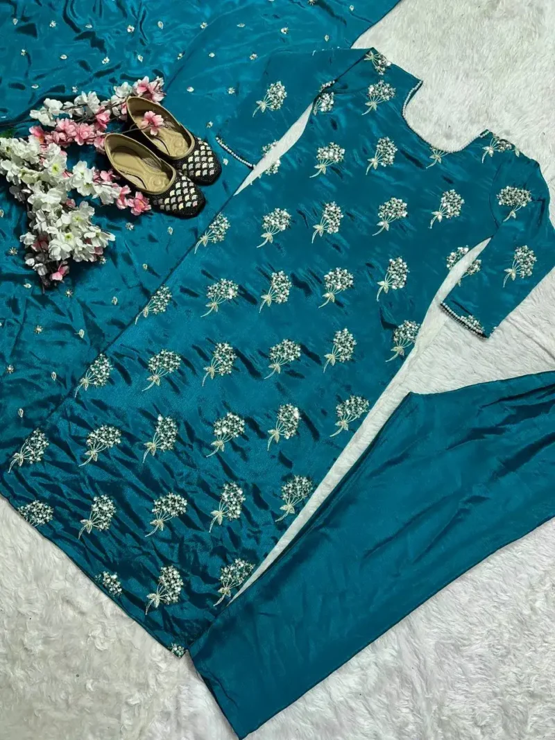 Heavy Embroidery Sequence Work Salwar Suit