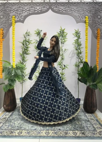 Heavy Embroidery Zari Sequence Coding Lace Work Garlish Jimmy Choo Lehenga