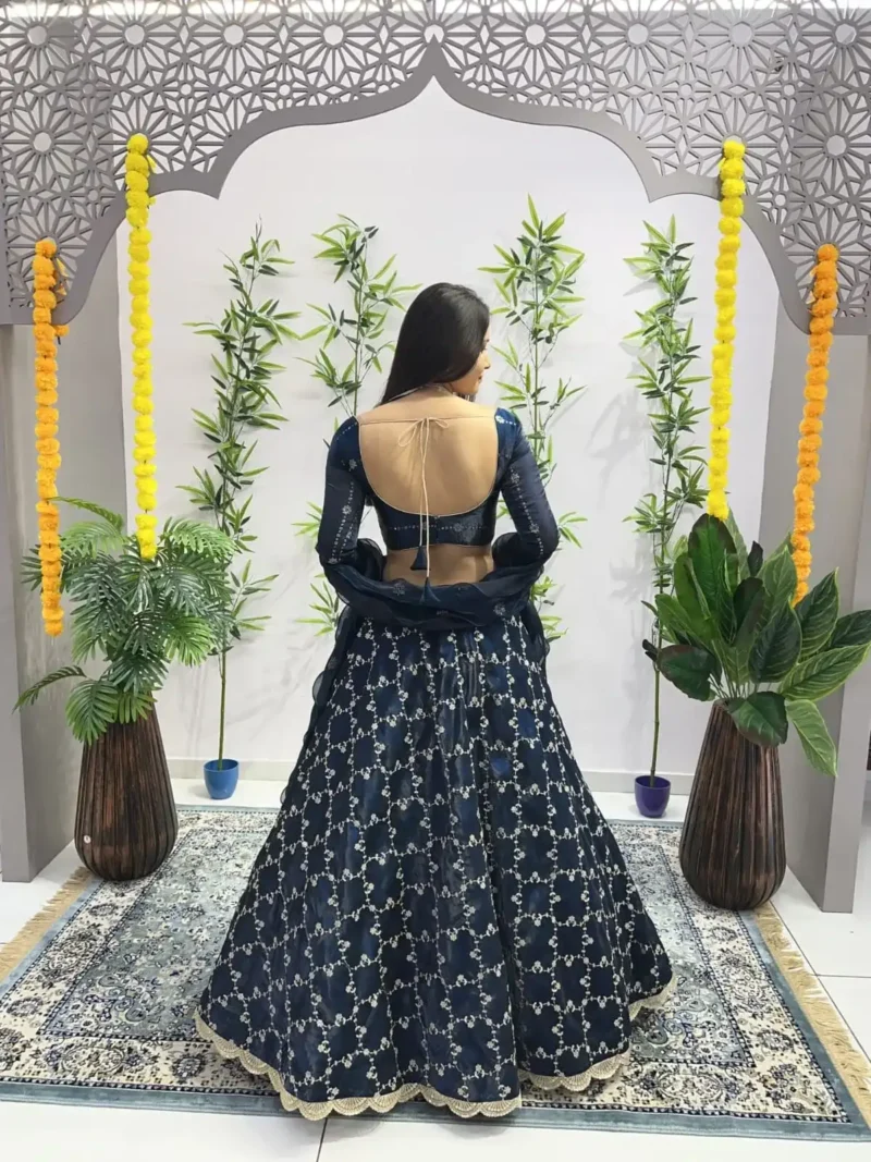 Heavy Embroidery Zari Sequence Coding Lace Work Garlish Jimmy Choo Lehenga