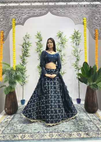 Heavy Embroidery Zari Sequence Coding Lace Work Garlish Jimmy Choo Lehenga