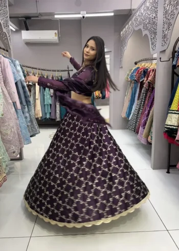 Heavy Embroidery Zari Sequence Coding Lace Work Garlish Jimmy Choo Lehenga