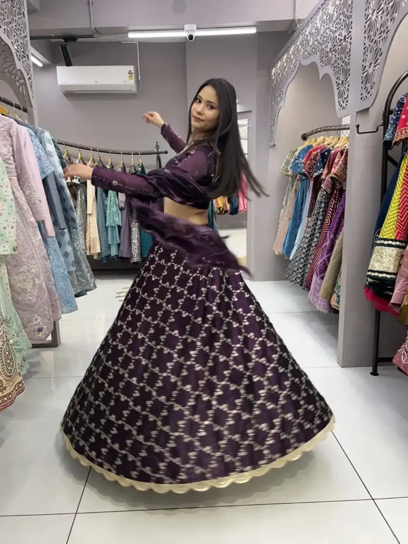 Heavy Embroidery Zari Sequence Coding Lace Work Garlish Jimmy Choo Lehenga