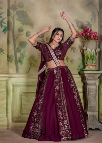 Heavy Georgette Coding and Sequence Embroidered Party lehenga Choli
