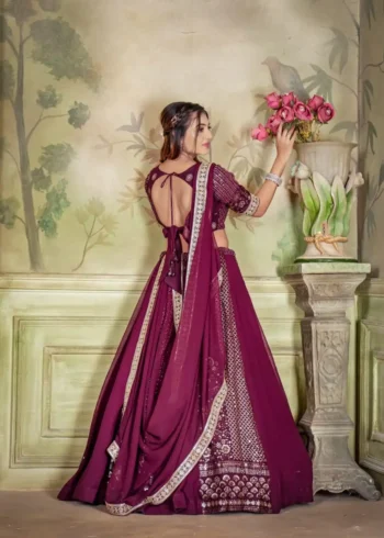 Heavy Georgette Coding and Sequence Embroidered Party lehenga Choli