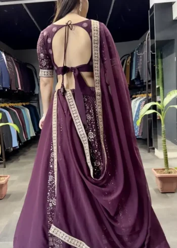 Heavy Georgette Coding and Sequence Embroidered Party lehenga Choli