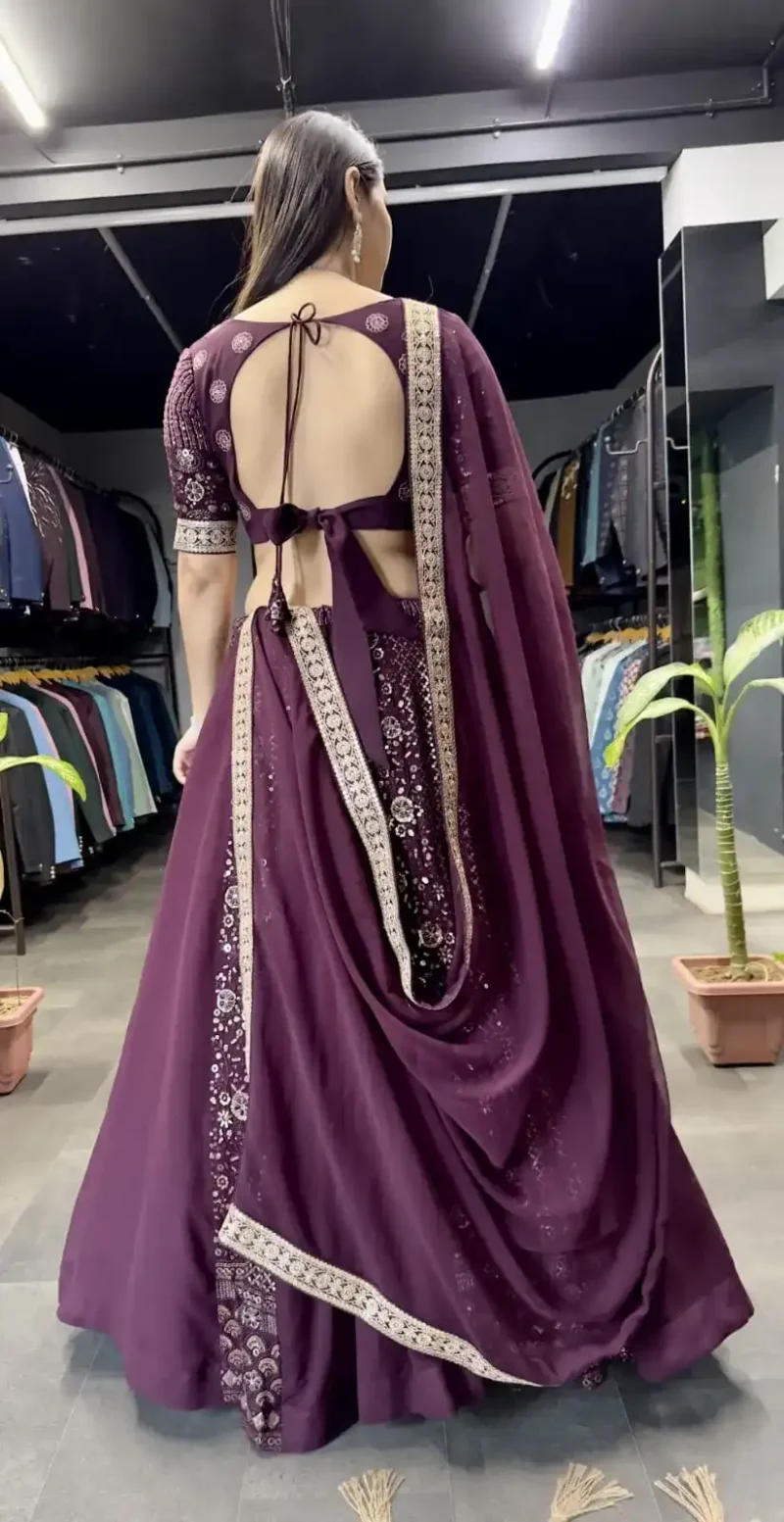 Heavy Georgette Coding and Sequence Embroidered Party lehenga Choli