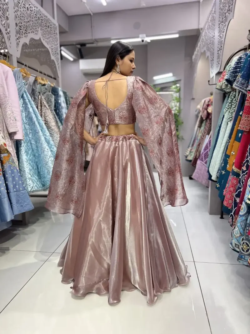 Heavy Jimmy Choo Peach Butterfly Designer Lehenga Choli