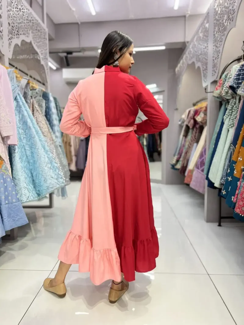 Heavy Malai Crepe Dual Colour Casual Gown