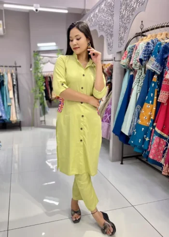 Heavy Malai Crepe Embroidery Work Pocket Designer Kurti Pant