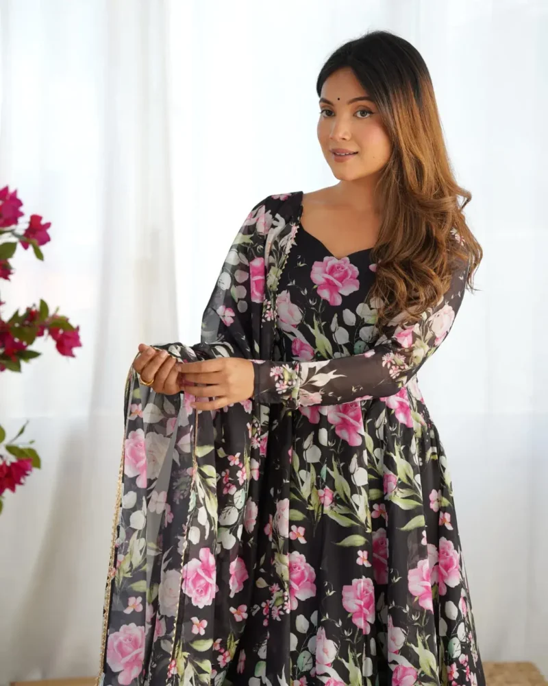 Heavy Pure Soft Organza Silk Printed Anarkali Suit Gown
