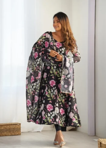 Heavy Pure Soft Organza Silk Printed Anarkali Suit Gown