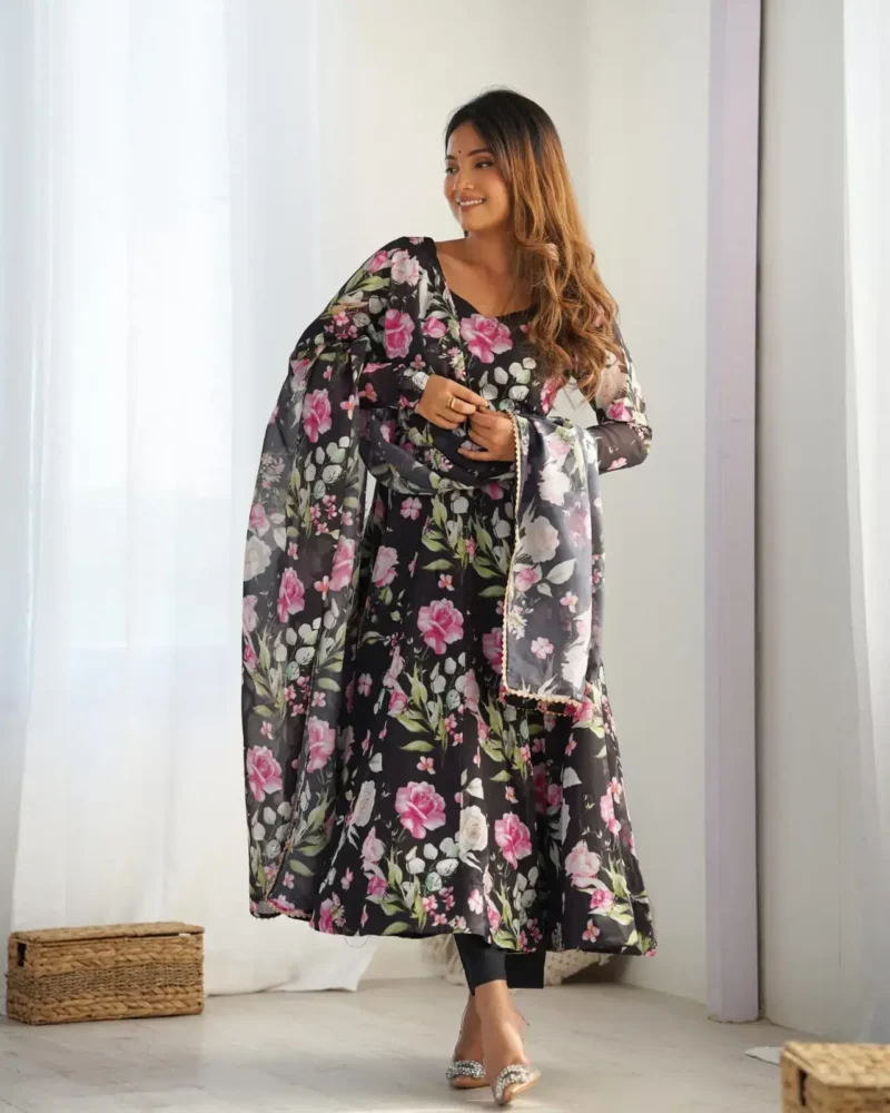 Heavy Pure Soft Organza Silk Printed Anarkali Suit Gown