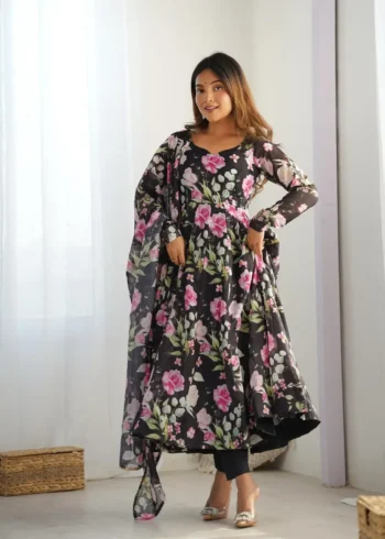 Heavy Pure Soft Organza Silk Printed Anarkali Suit Gown
