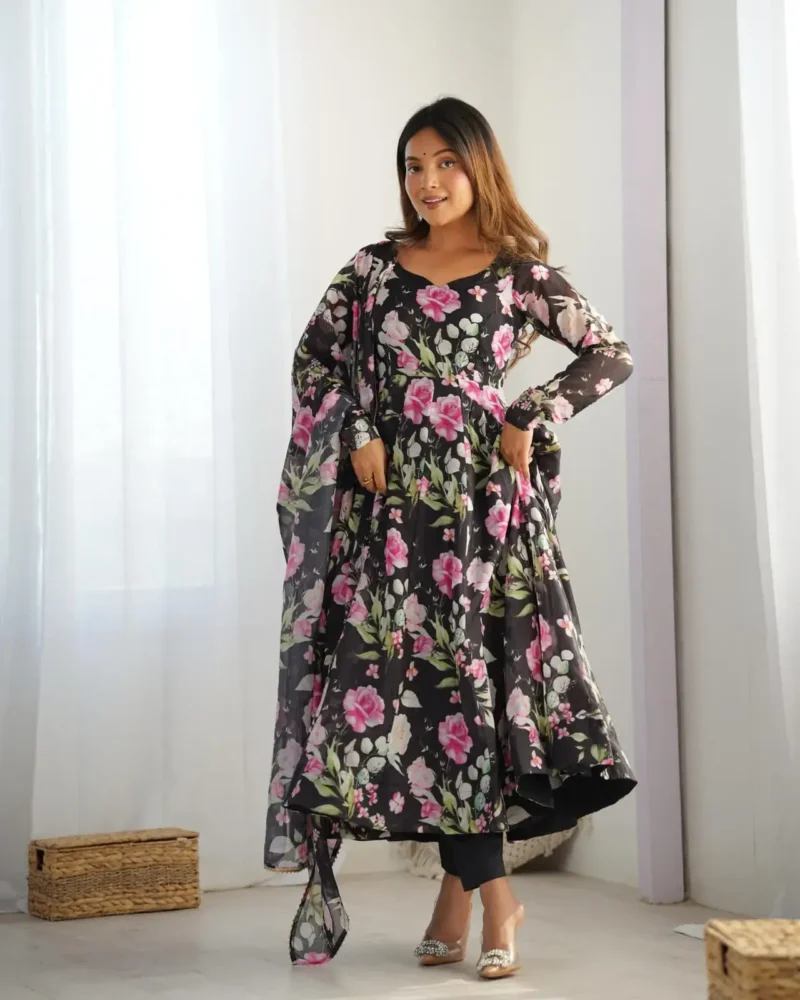 Heavy Pure Soft Organza Silk Printed Anarkali Suit Gown
