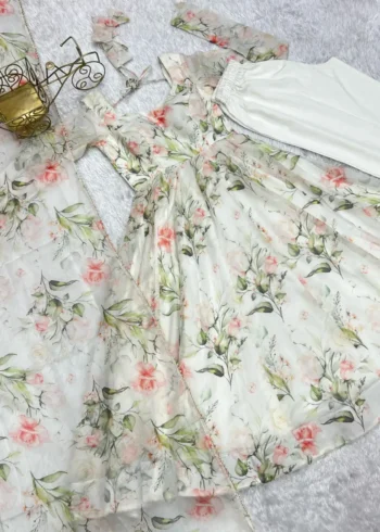 Heavy Pure Soft Organza Silk Printed Anarkali Suit Gown