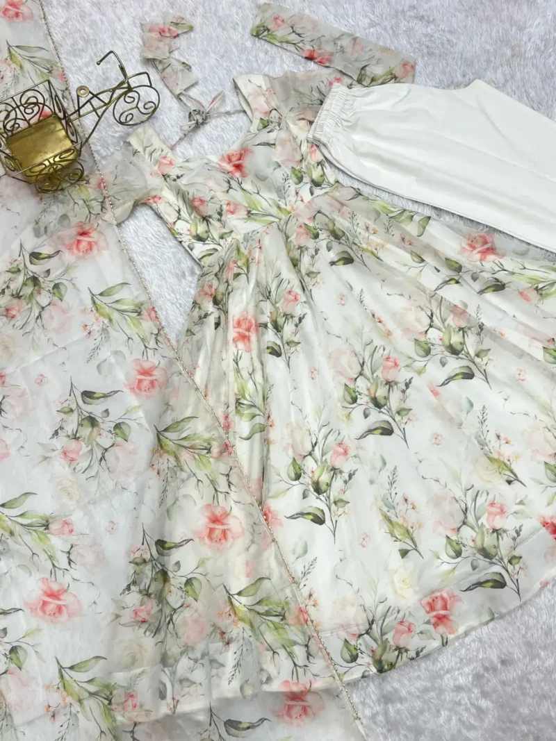 Heavy Pure Soft Organza Silk Printed Anarkali Suit Gown