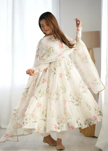 Heavy Pure Soft Organza Silk Printed Anarkali Suit Gown