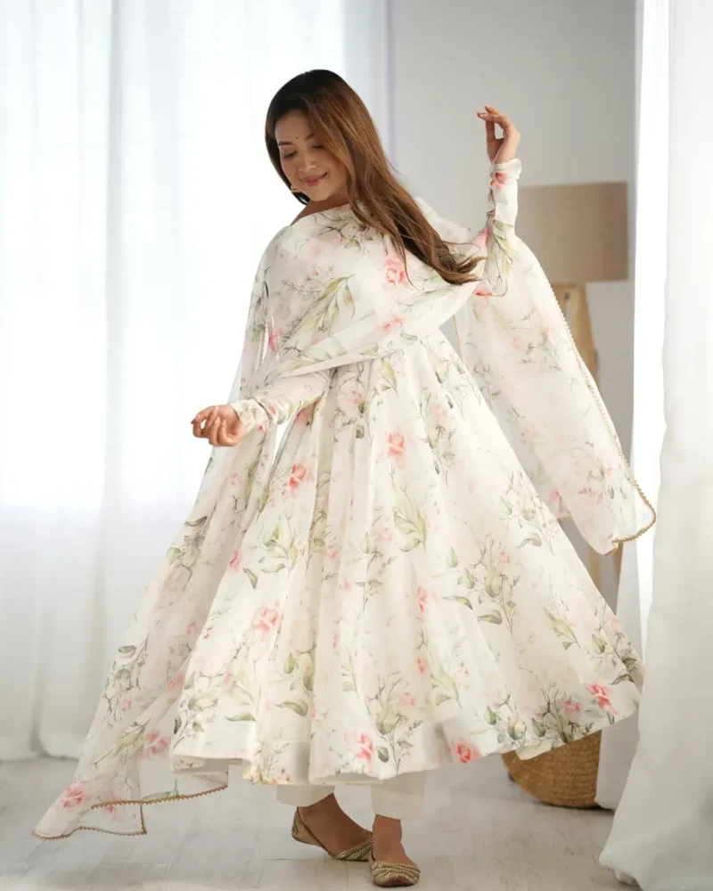 Heavy Pure Soft Organza Silk Printed Anarkali Suit Gown