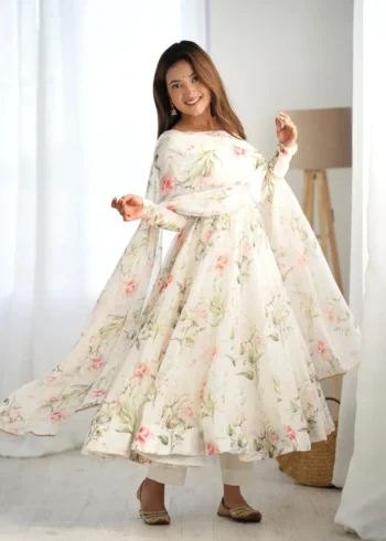 Heavy Pure Soft Organza Silk Printed Anarkali Suit Gown