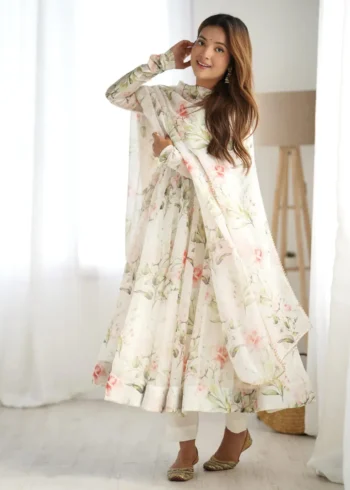 Heavy Pure Soft Organza Silk Printed Anarkali Suit Gown